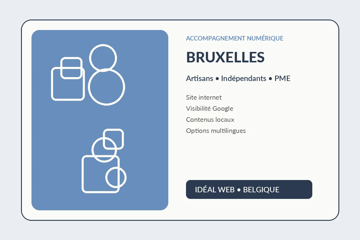 Site multilingue pour une petite entreprise à Bruxelles, disponible en français, néerlandais et anglais