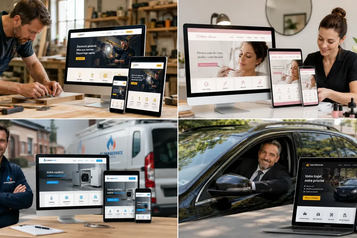 Exemples de sites professionnels adaptés à différents métiers en Belgique