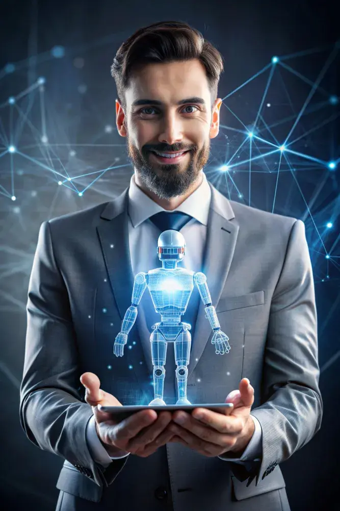 Illustration de l’intelligence artificielle utilisée pour automatiser des tâches d’entreprise