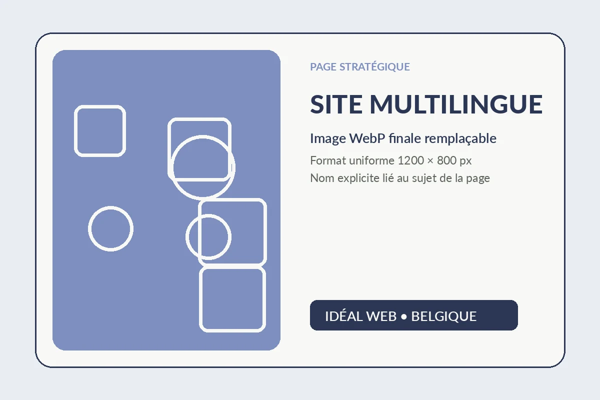 Exemple de site internet multilingue en Belgique avec versions française, néerlandaise, anglaise, italienne et espagnole