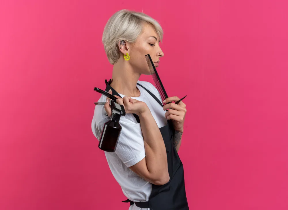 Salon de coiffure femme : illustration pour une page de création de site web en Belgique