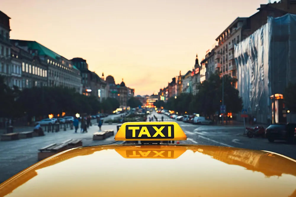 Taxi / chauffeur privé : illustration pour une page de création de site web en Belgique