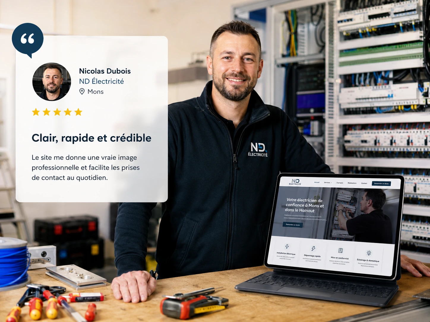 Exemple de site pour électricien